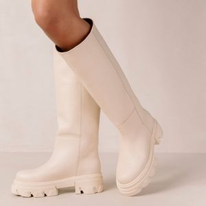 ALOHAS Katiuska Knee high Leather Boots Size 41